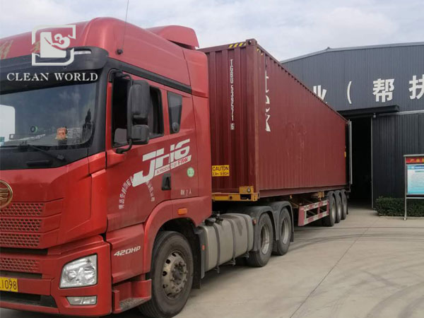 出口的納米海綿產品裝車發貨